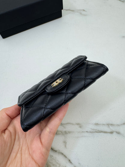 CHANEL CF Cardholder 羊皮黑金