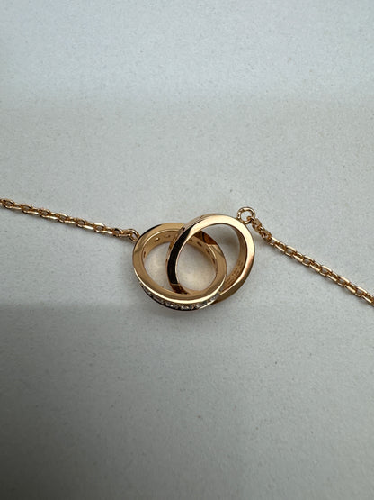 CARTIER Love 雙環項鏈 玫瑰金