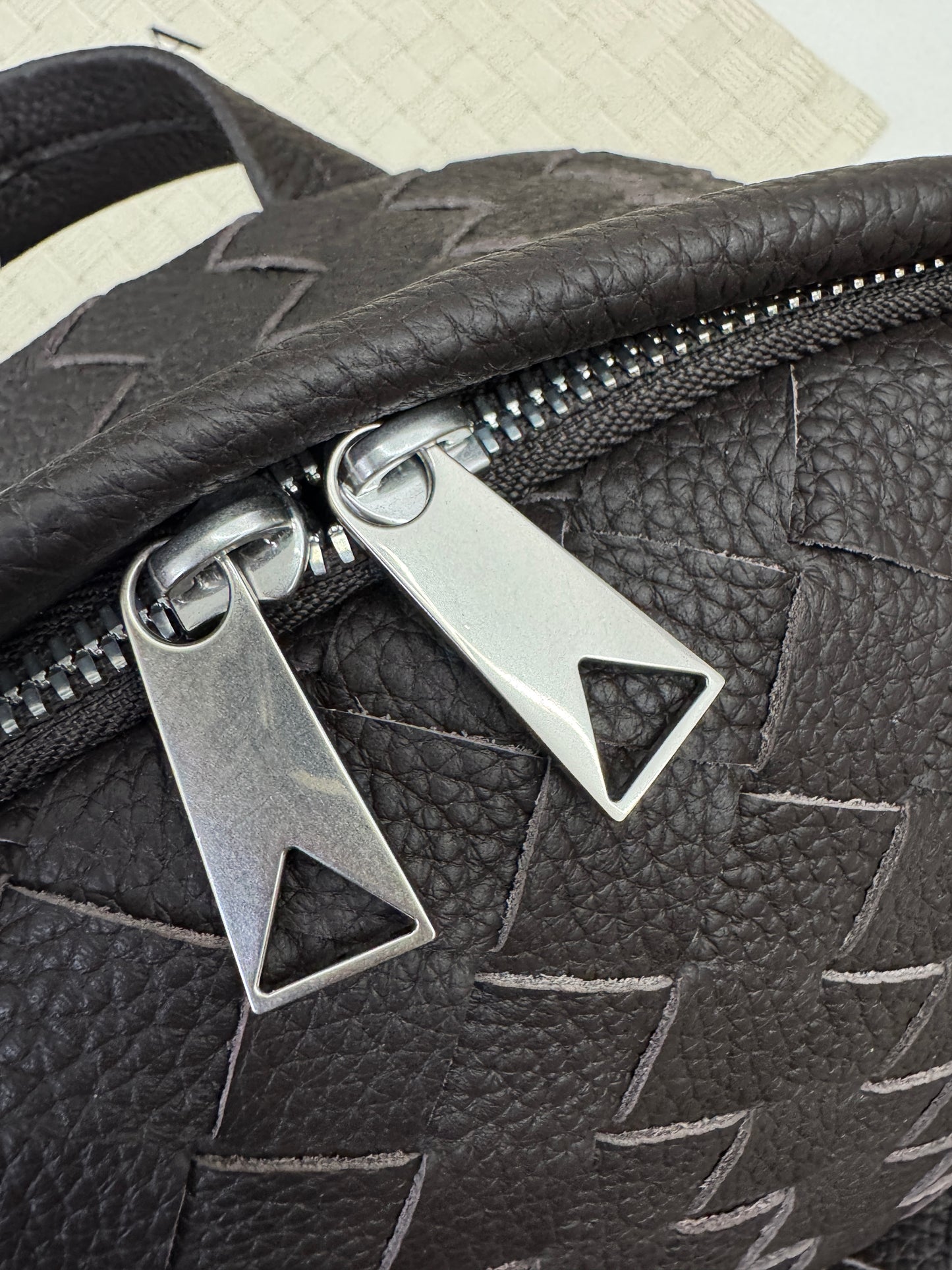 BV Intrecciato Backpack Grained Calfskin Fondant