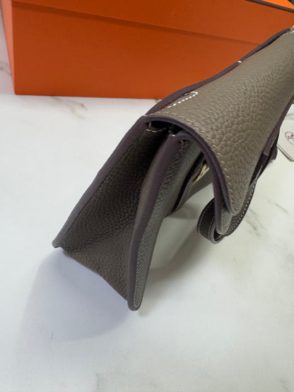 HERMES Halzan 25 大象灰金扣