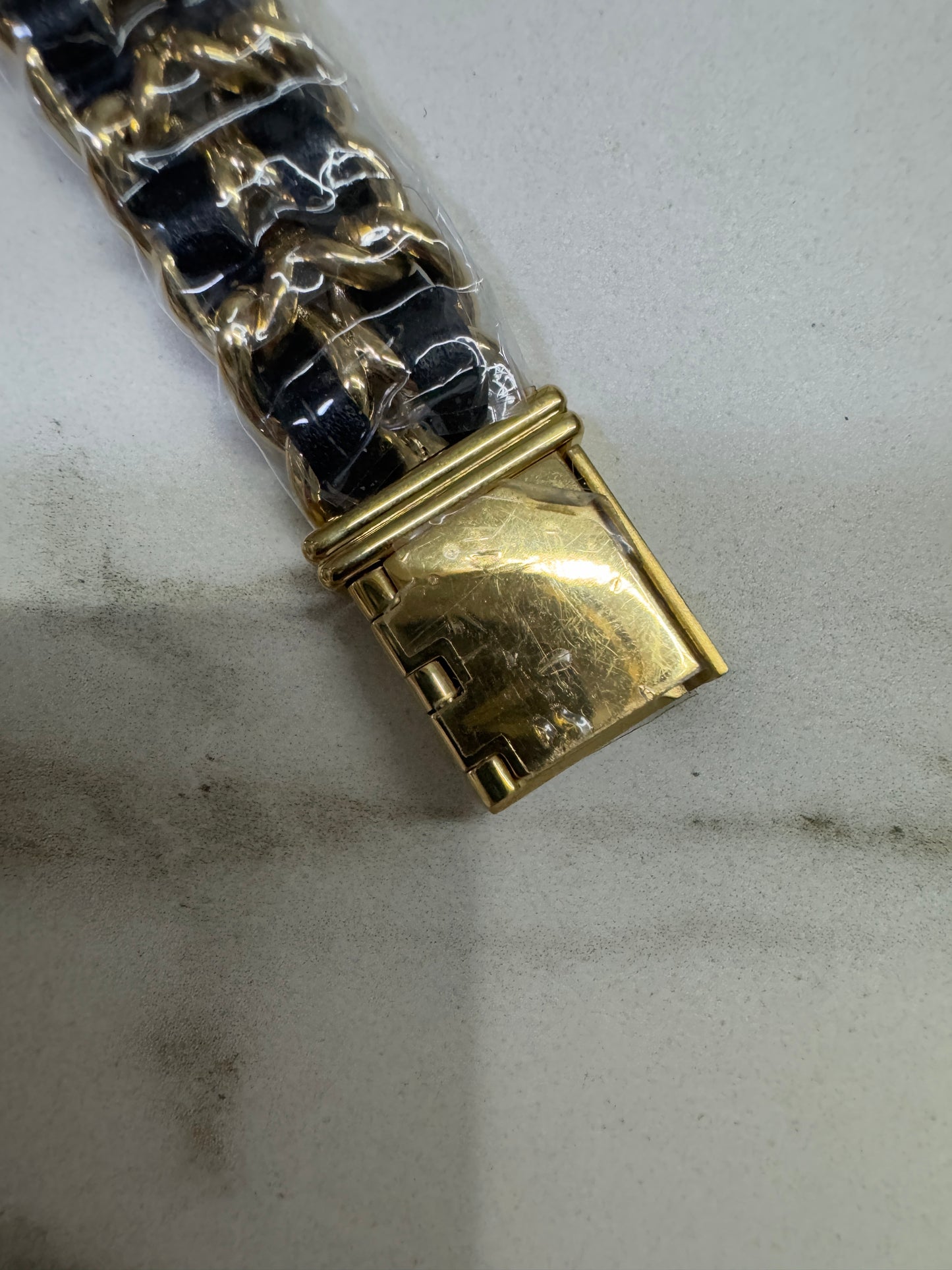 CHANEL Premier 小方糖黑金手錶