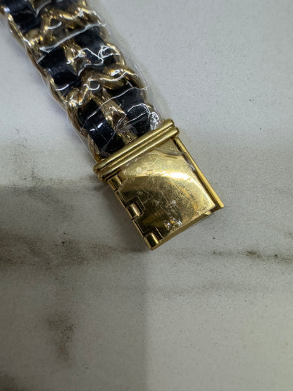 CHANEL Premier 小方糖黑金手錶