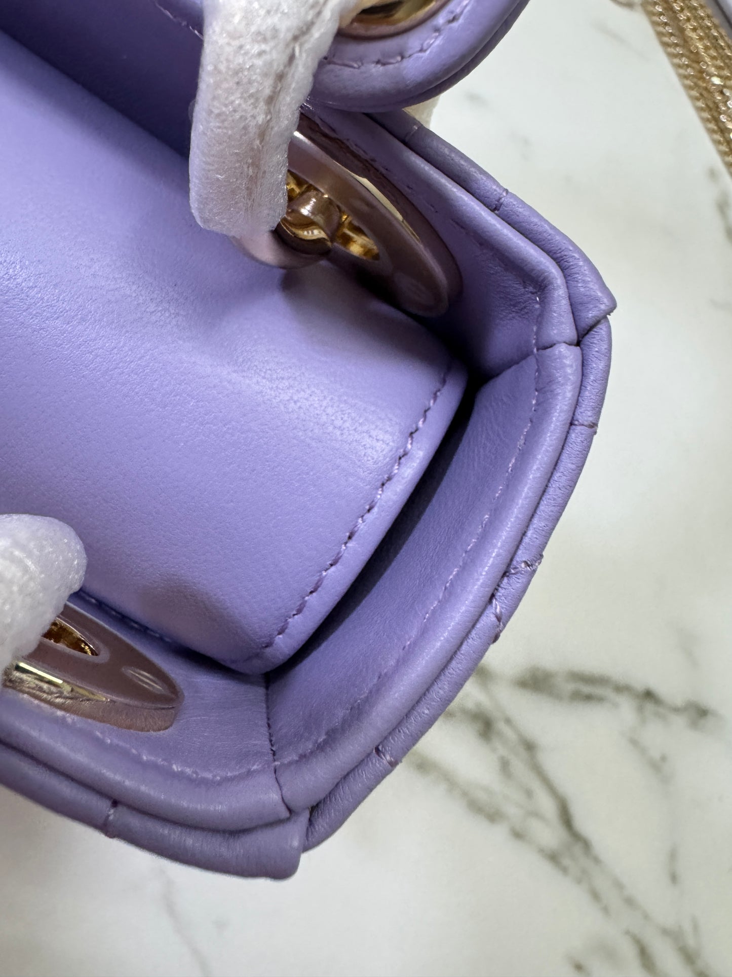 DIOR Mini Lady Dior 紫色羊皮