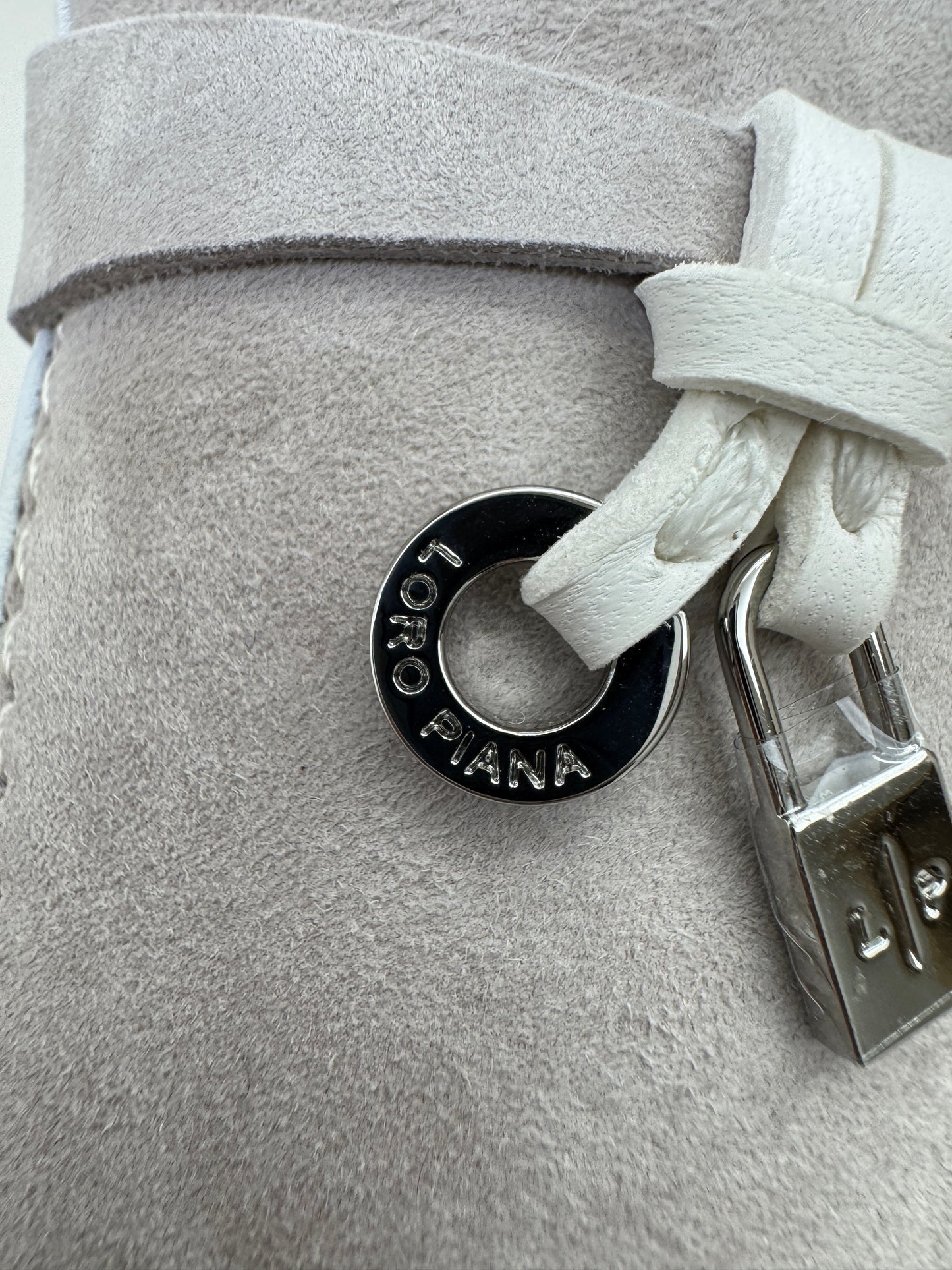 LORO PIANA Summer Walk 珍珠灰滾邊款樂福鞋