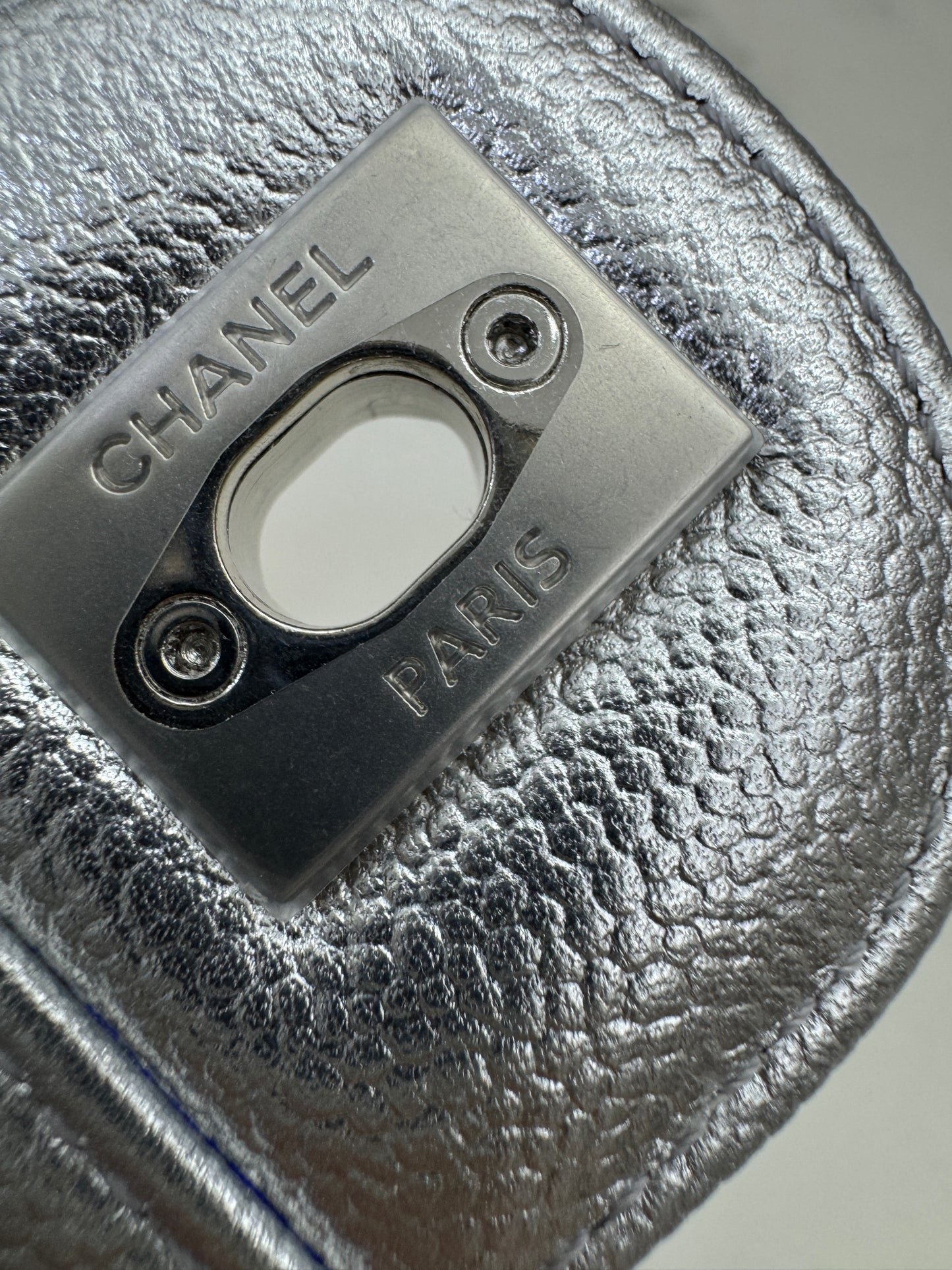 CHANEL 25B調節扣 銀色方胖子 Mini CF Square Caviar Calfskin