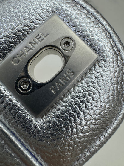 CHANEL 25B調節扣 銀色方胖子 Mini CF Square Caviar Calfskin
