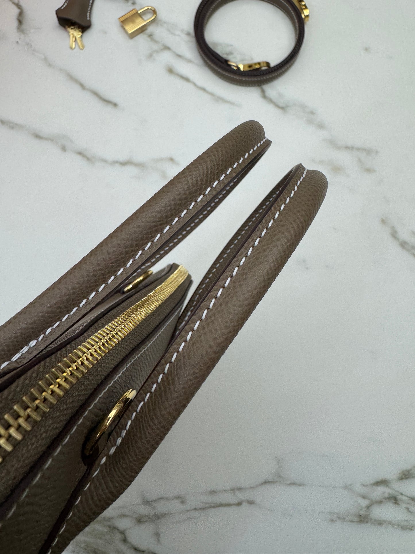 HERMES Bolide 25 大象灰金扣 Epsom Etoupe GHW