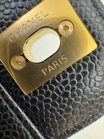 CHANEL CF25 Medium 黑金牛 Black Calfskin GHW