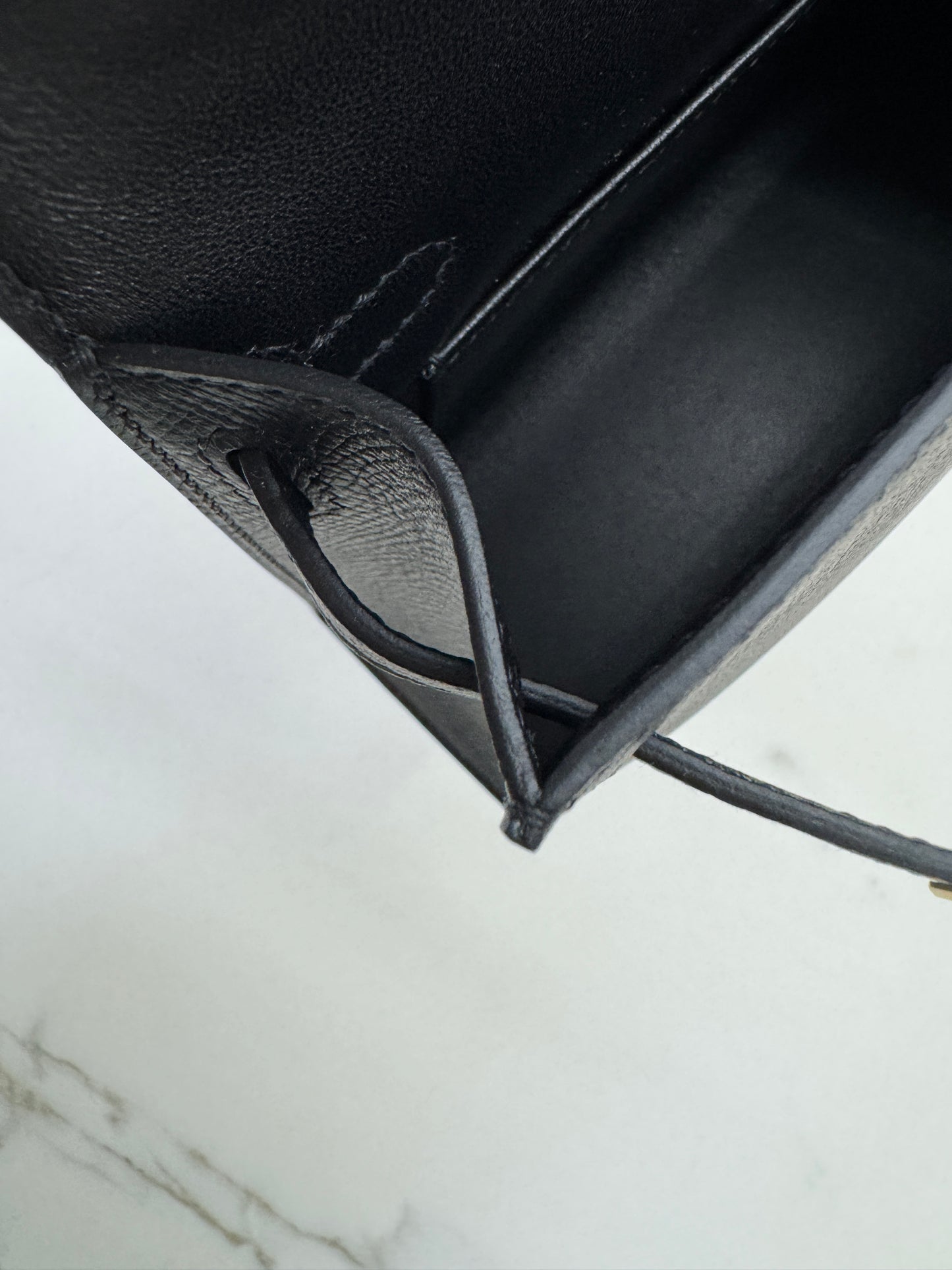 HERMES Mini Kelly II 黑金 Epsom Noir GHW