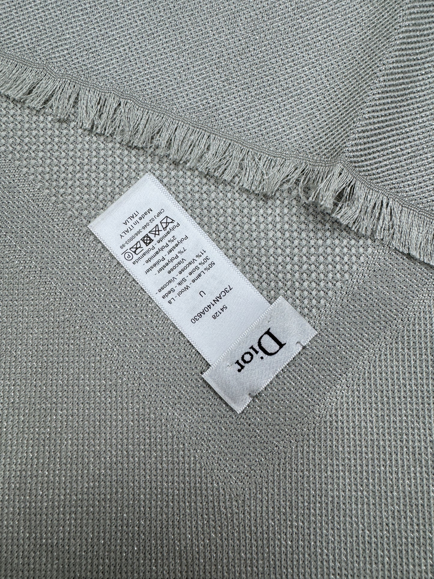 DIOR Cannage 140cm Scarf 銀色