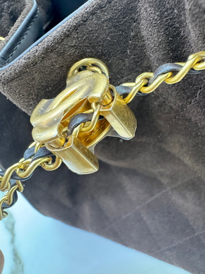 CHANEL 25Bag 麂皮深棕色 Small