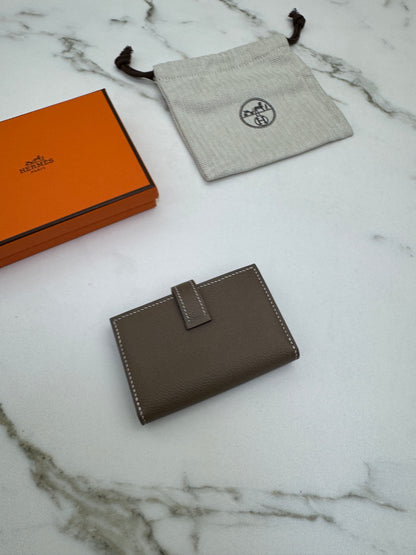 HERMES Bearn Mini Wallet 帶散紙位 大象灰金扣 Etoupe GHW