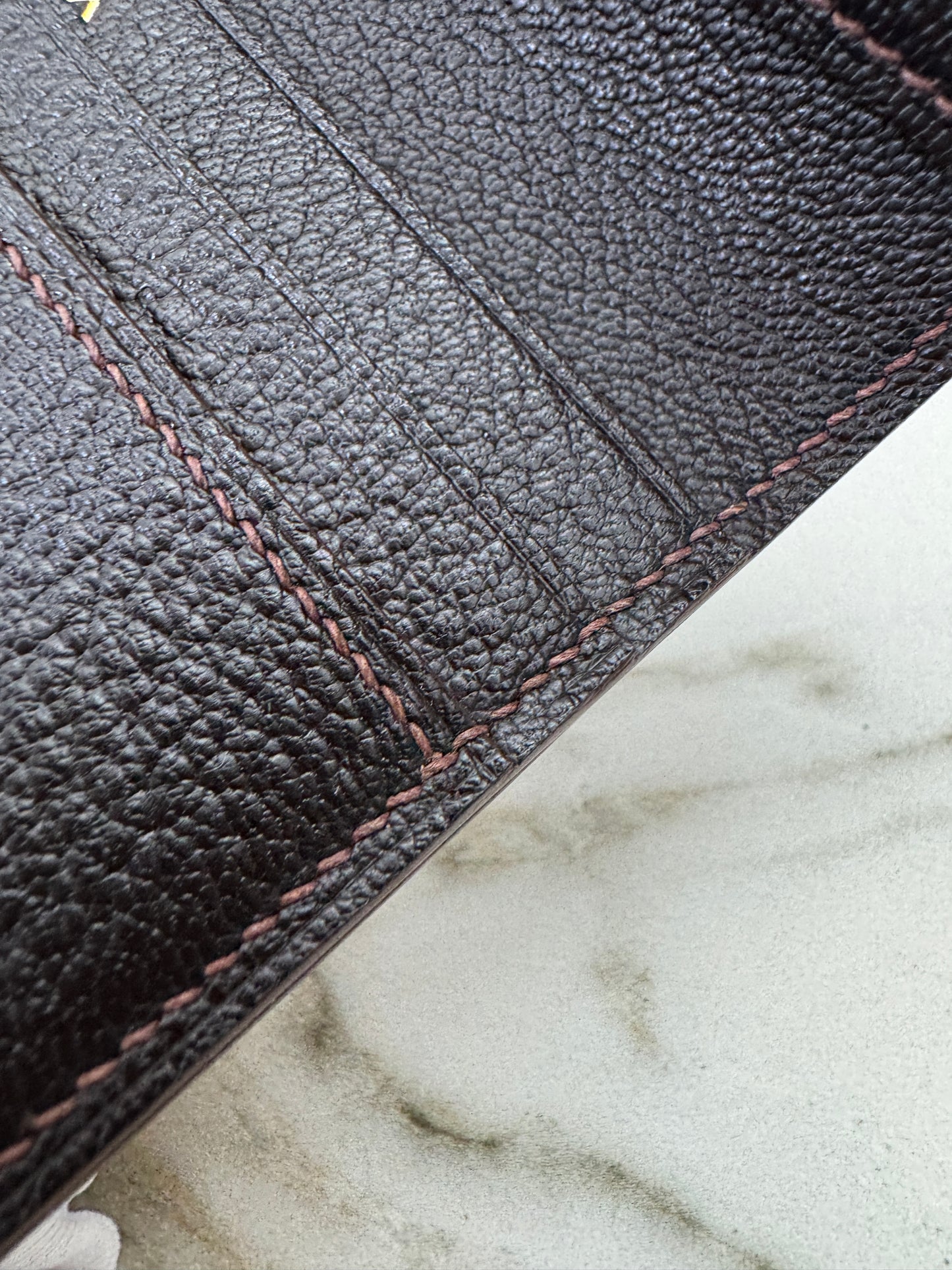 HERMES Bearn Wallet 亮面灣鱷 巧克力色 金扣 Porosus Crocodile Chocolate GHW