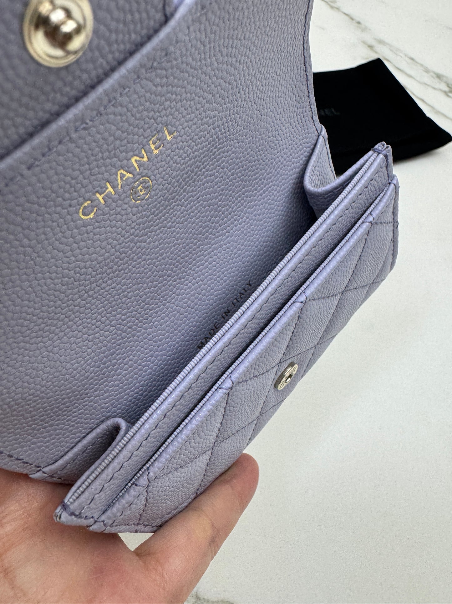 CHANEL 21K 香芋紫 CF Cardholder