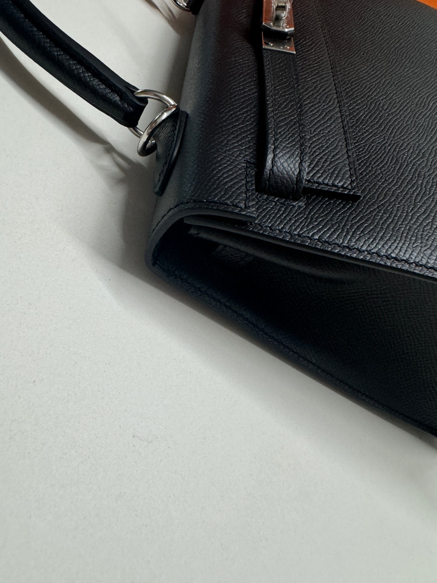 HERMES Kelly 25 黑銀 Epsom Noir