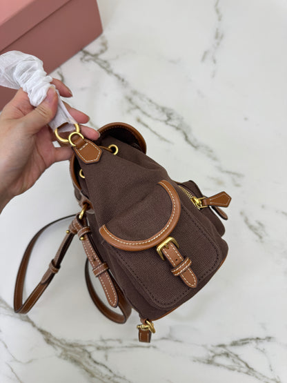 MIU MIU Backpack Canvas 深棕