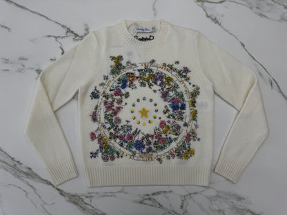 DIOR 星星花朵刺繡毛衣