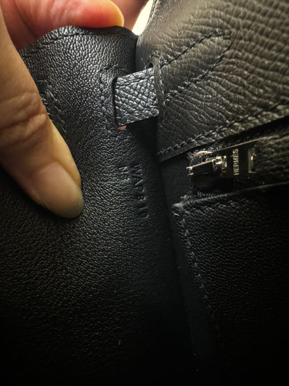 HERMES Kelly 25 黑銀 Epsom Noir