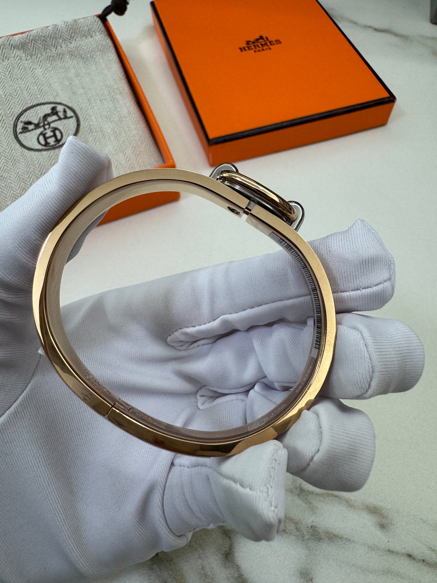 HERMES Mini Clic Chaine d’Ancre Bracelet 粉紅色玫瑰金手鐲