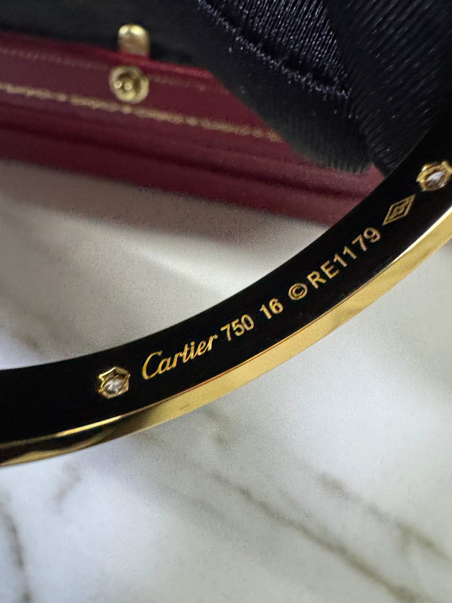 CARTIER Love Bracelet 經典粗版 4鑽 金色