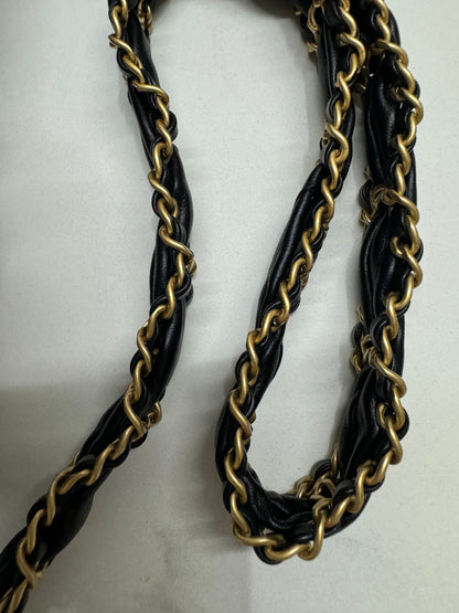 CHANEL 19系列 豆腐包 皺摺牛皮 黑色