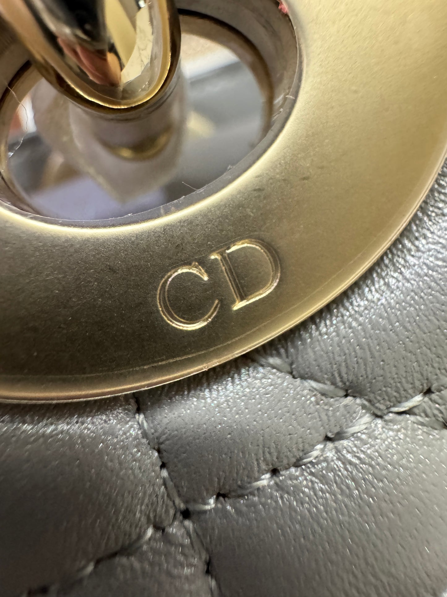 DIOR Lady Dior Mini 珠光灰