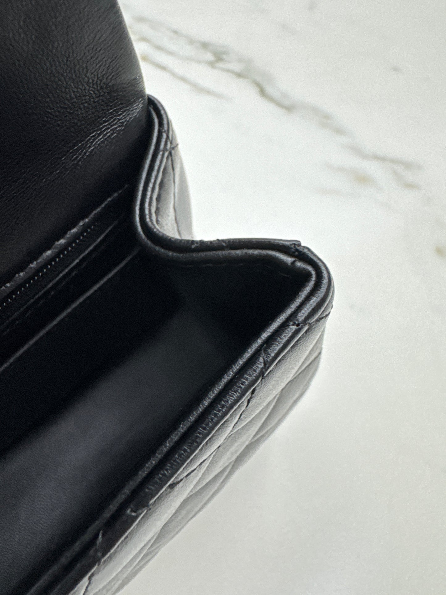 CHANEL Mini CF Handle 黑色羊皮淺金扣 Black Lambskin with GHE