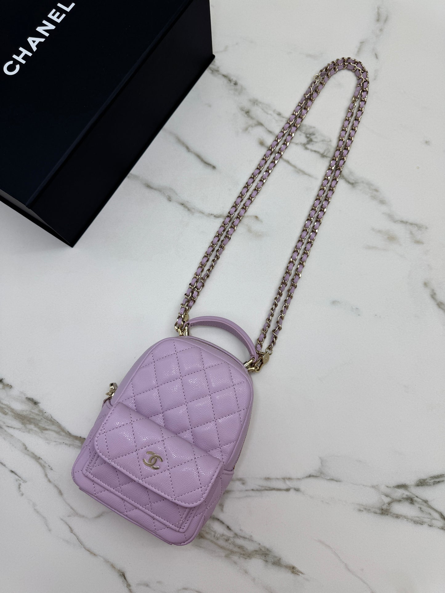 CHANEL Mini Backpack 小書包 24A粉紫色