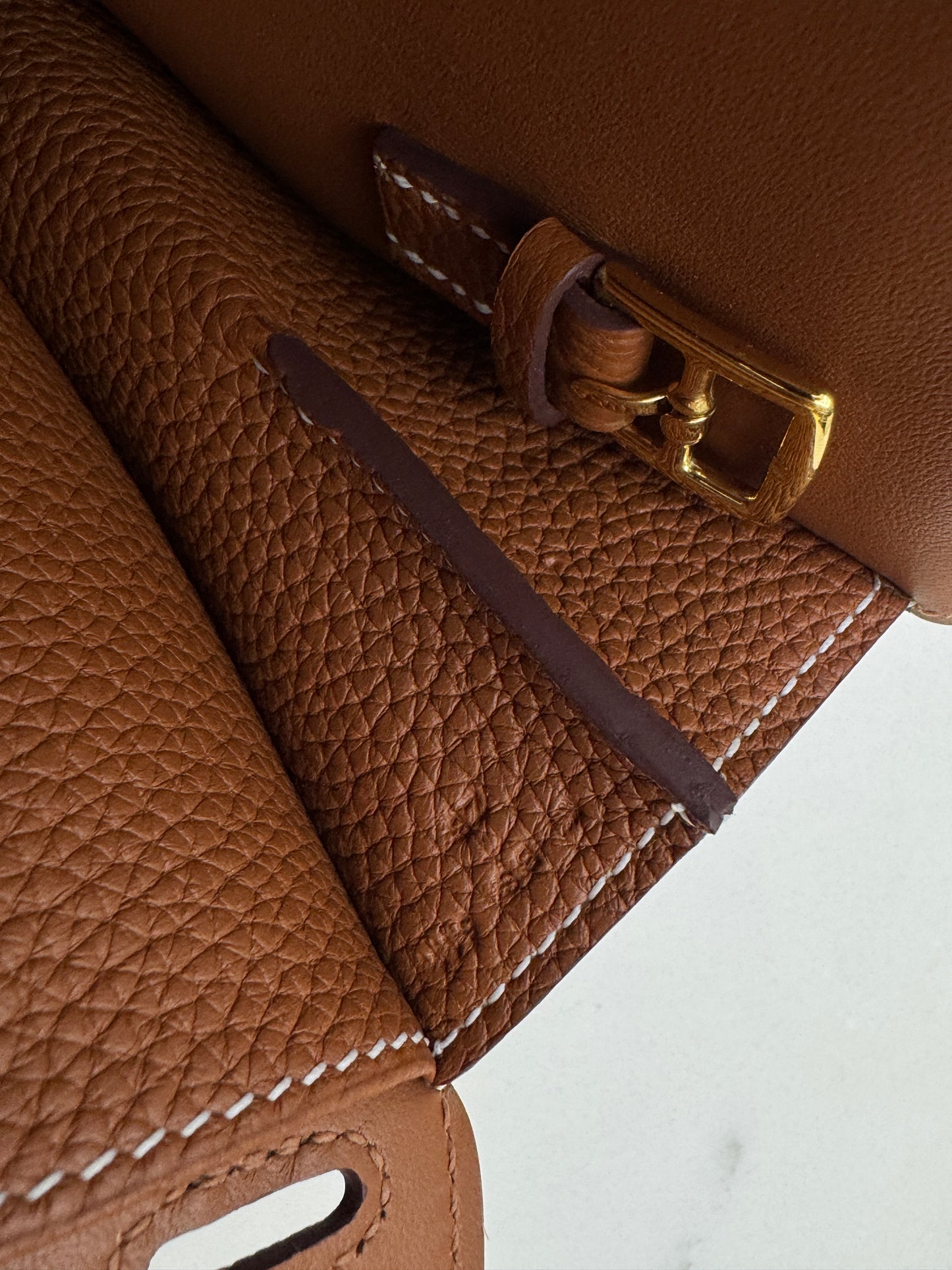 HERMES Halzan 25 金棕色金扣 TC Gold GHW