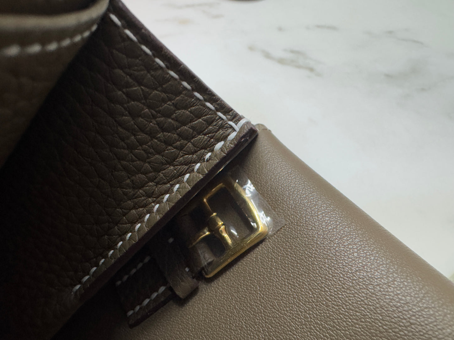 HERMES Halzan 25 大象灰金扣