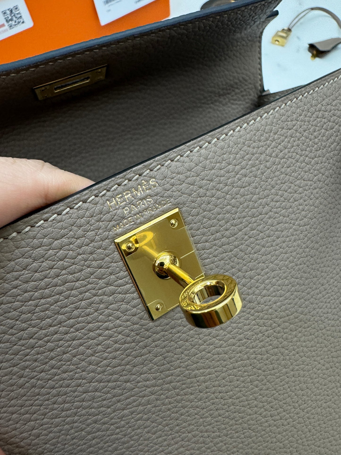 HERMES Kelly 25 斑鳩灰金扣 內縫 Togo 81 Gris Tourterelle GHW