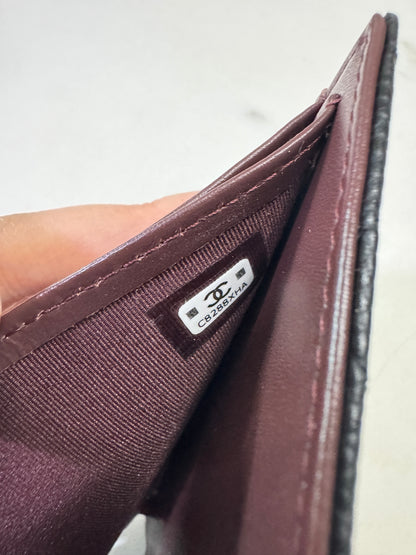 CHANEL CF三摺錢包 黑金牛