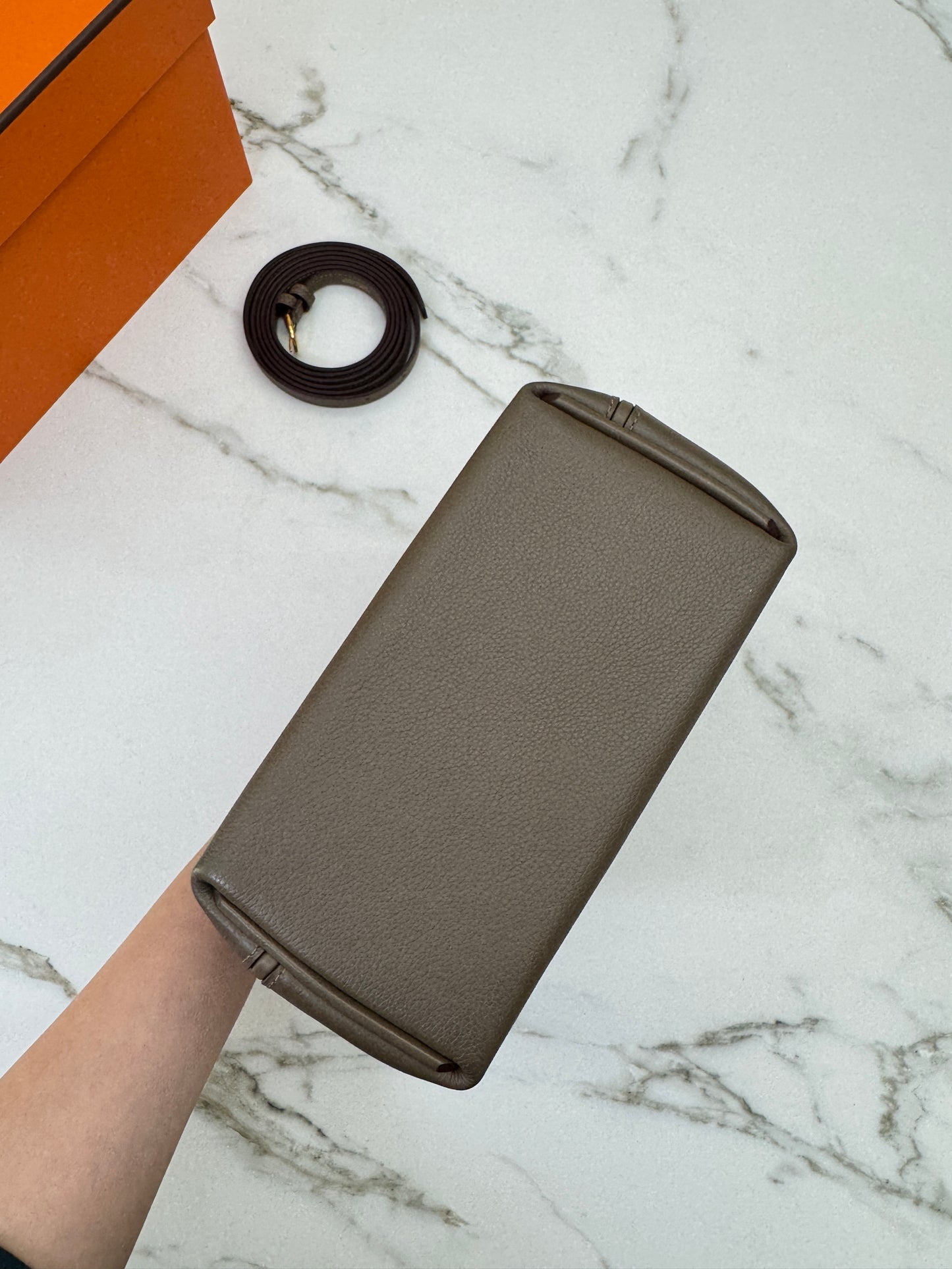 HERMES Mini 2424 大象灰金扣 Evercolor Etoupe GHW