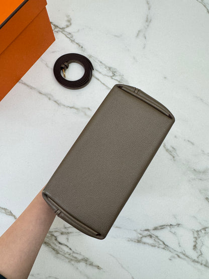 HERMES Mini 2424 大象灰金扣 Evercolor Etoupe GHW