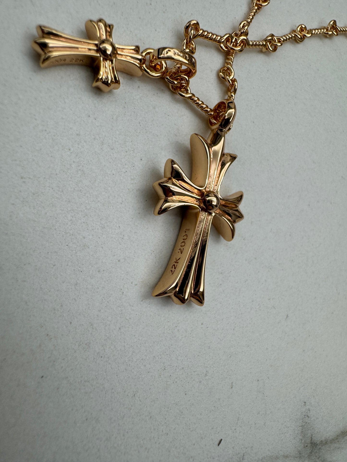 CHROME HEARTS 十字架 玫瑰金項鏈
