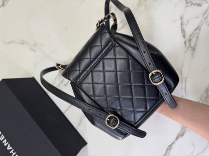 CHANEL Duma 胎牛皮 黑色 Small