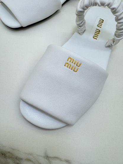 MIU MIU 兩穿魚嘴涼鞋 白色