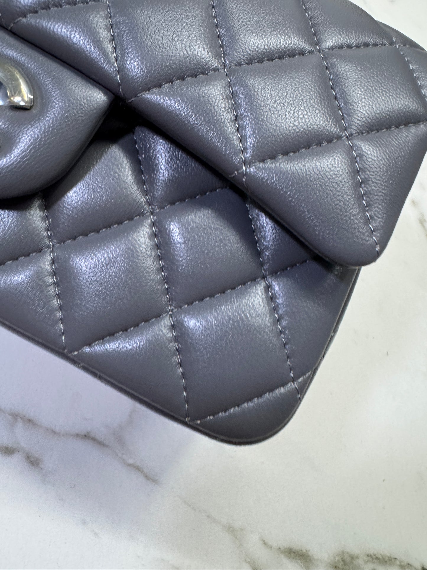 CHANEL 23K Mini CF with Top Handle 手柄CF 深灰色羊皮