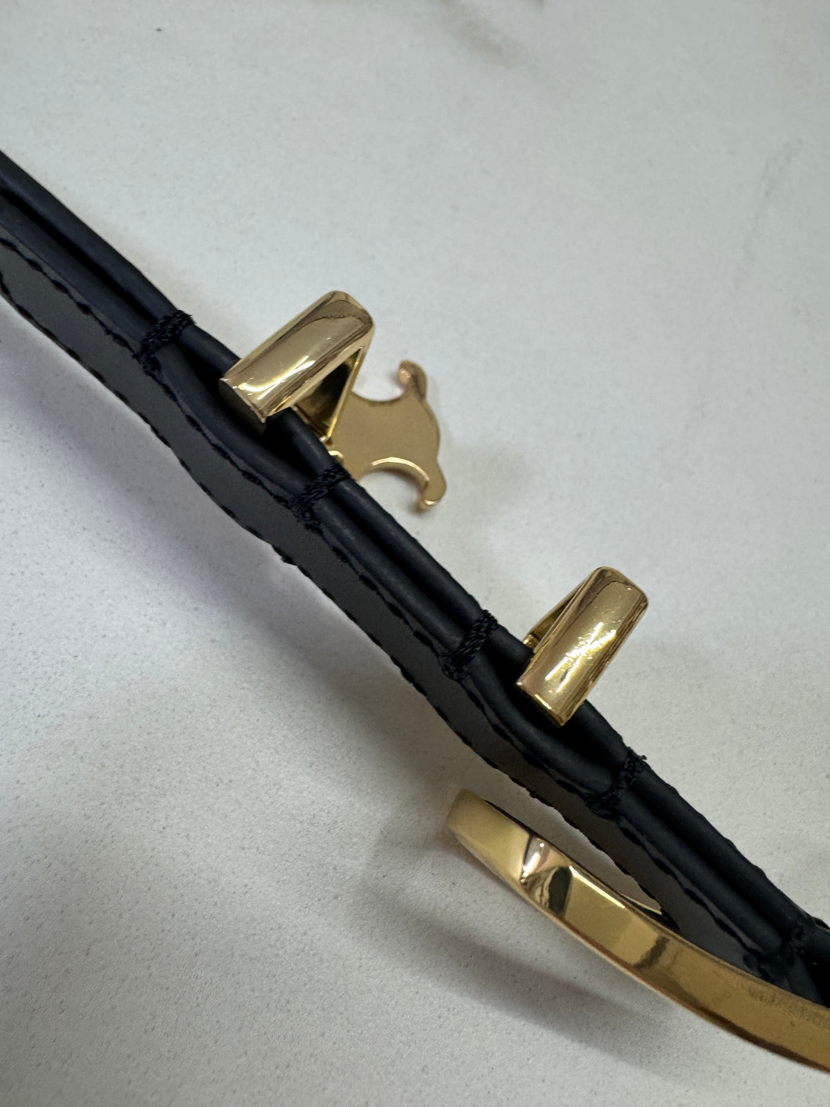 CELINE Belt 凱旋門吊飾皮帶
