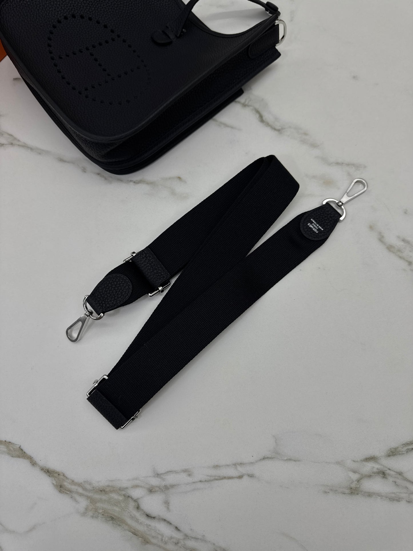 HERMES Evelyne23 黑銀 TC