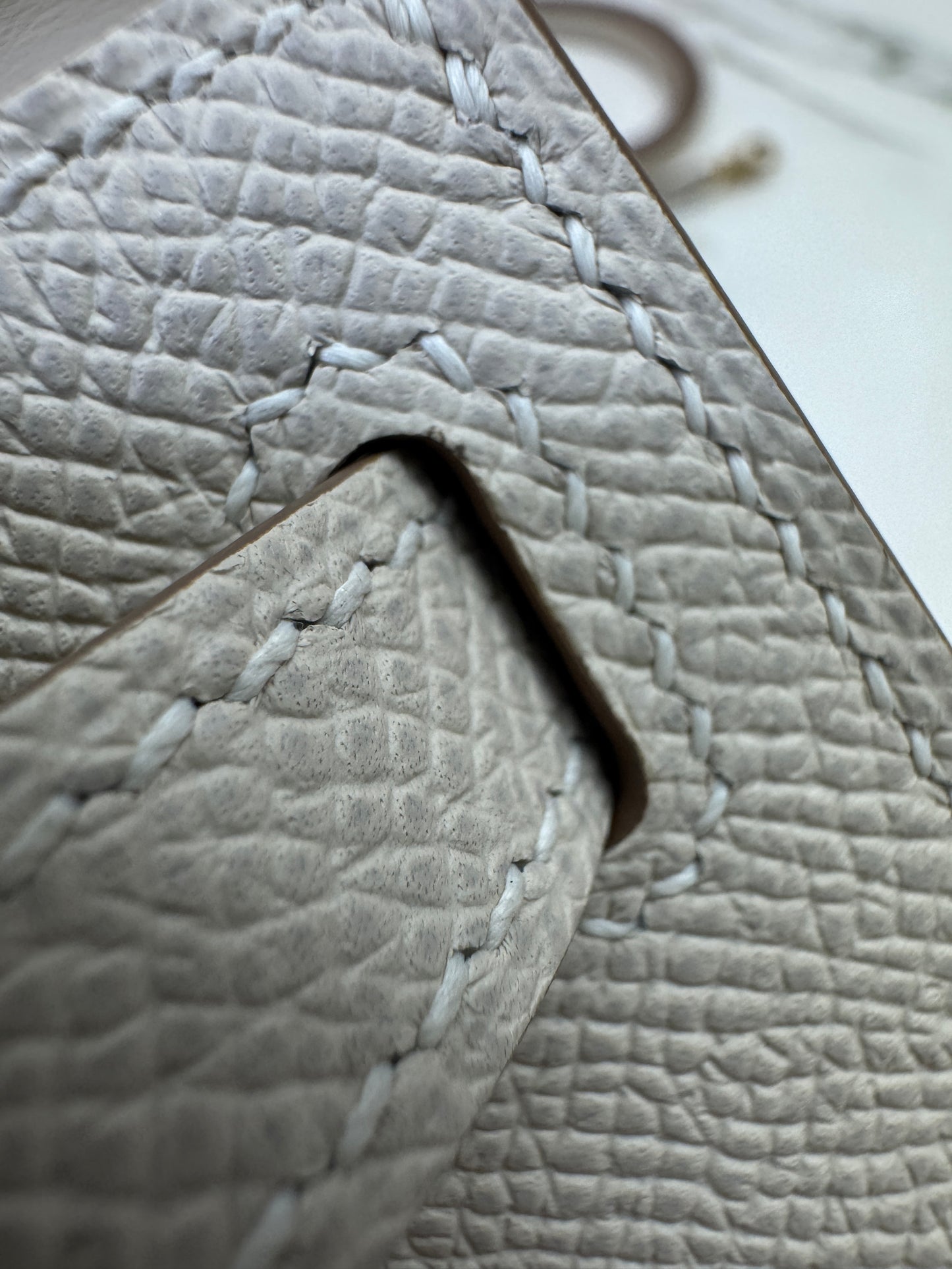 HERMES Mini Kelly II 奶昔白金扣 Epsom GHW