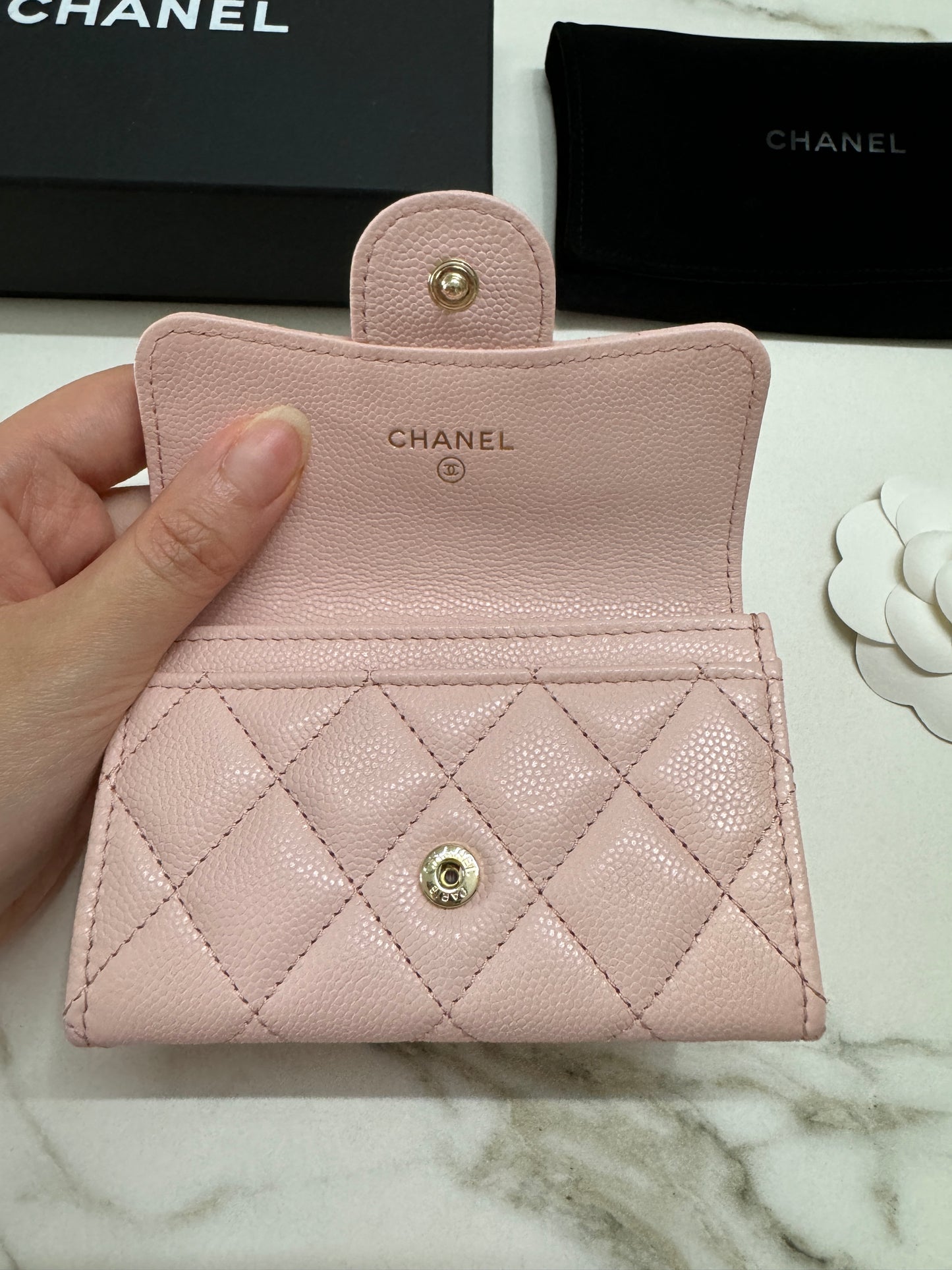 CHANEL CF卡包 淡粉色 HAAS牛皮