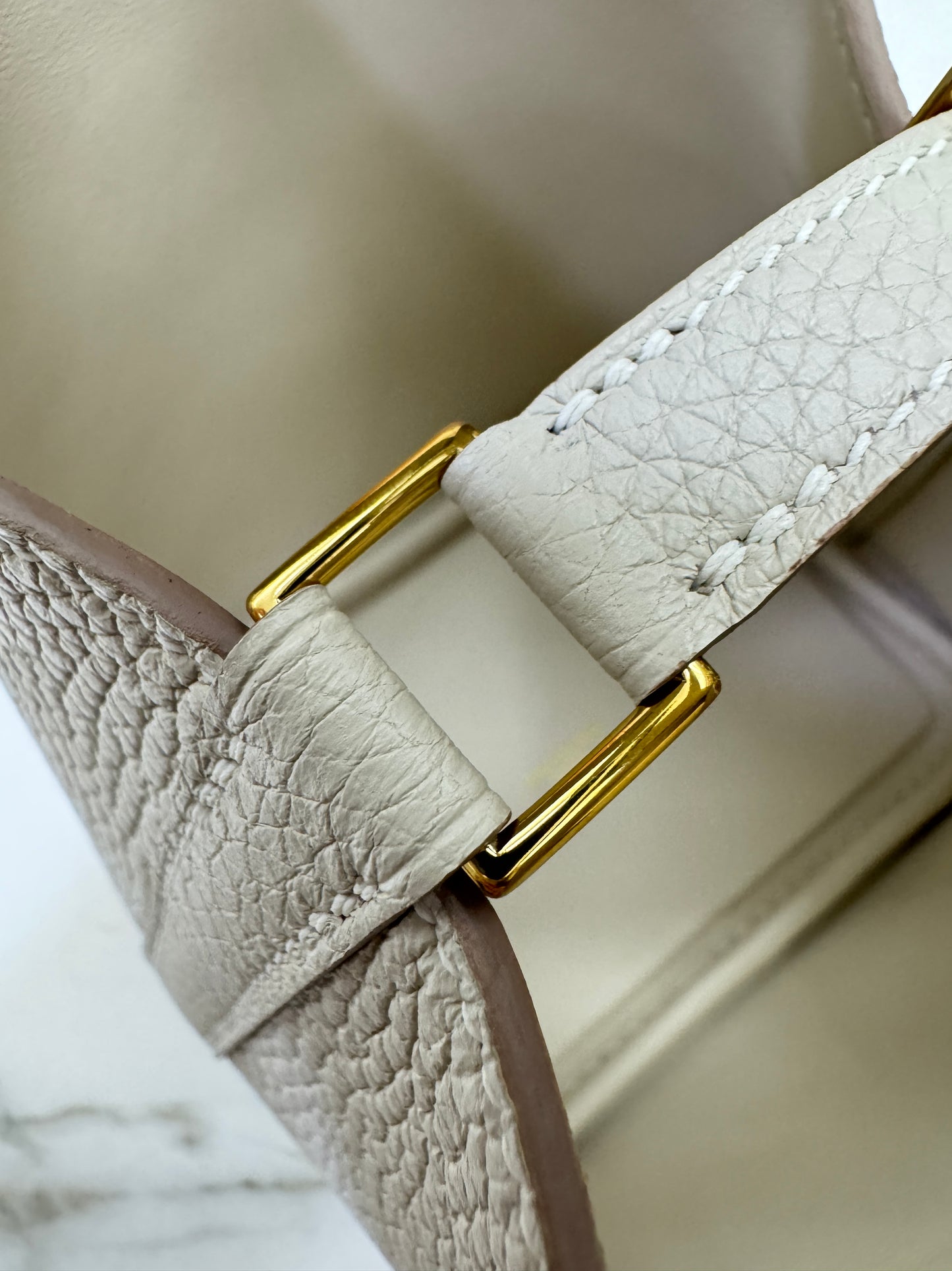 HERMES Picotin Lock 14 奶昔白金扣 TC Craie GHW