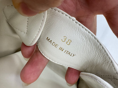 MIU MIU 魔術貼涼鞋 米白色羊皮