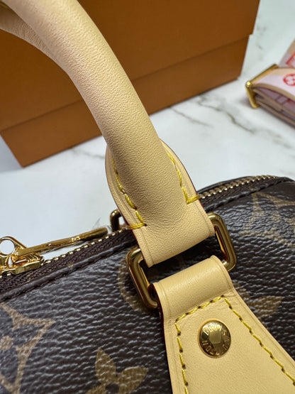 LV Speedy 20 粉橙色肩帶