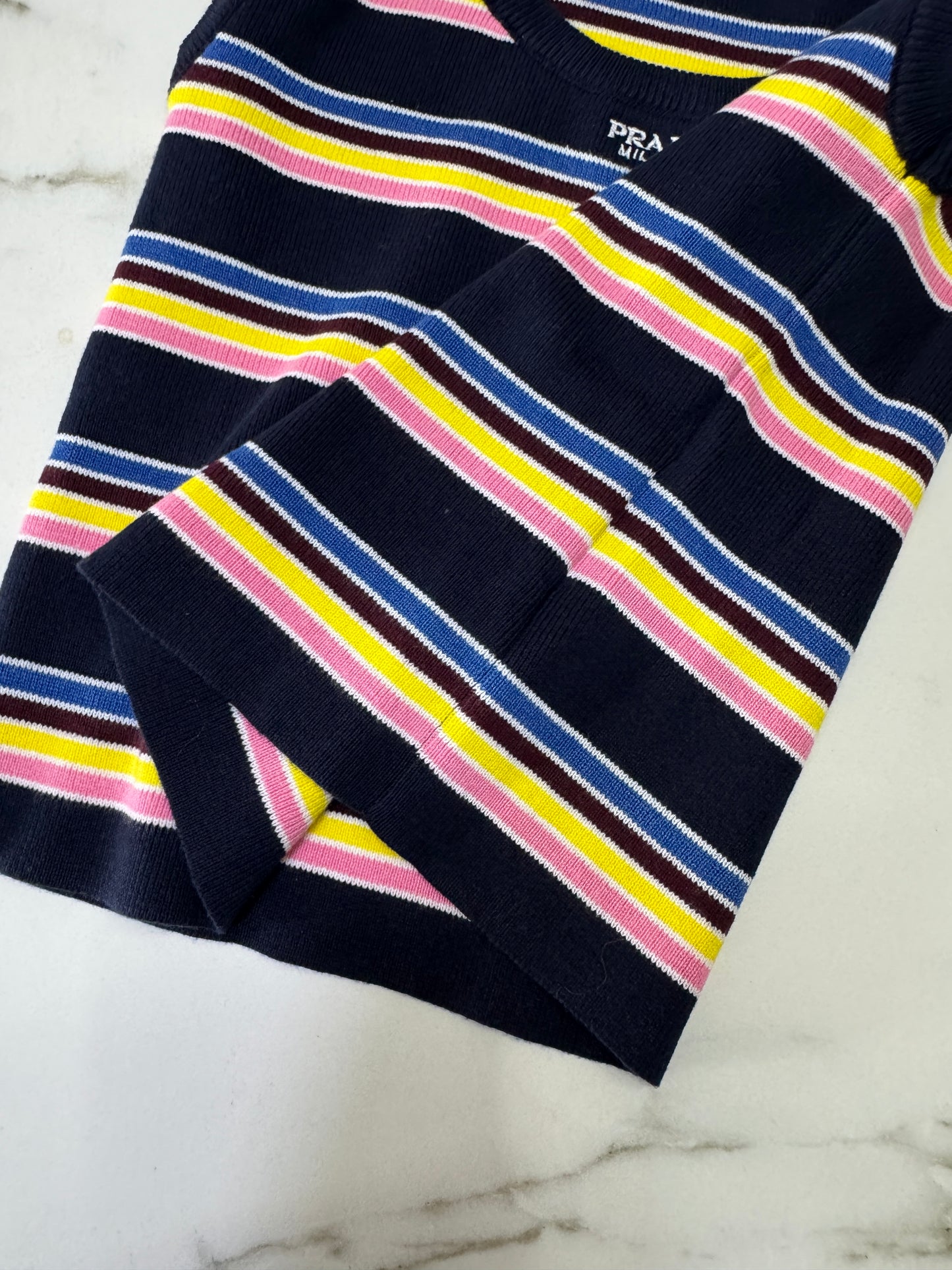 PRADA 彩色條紋針織背心