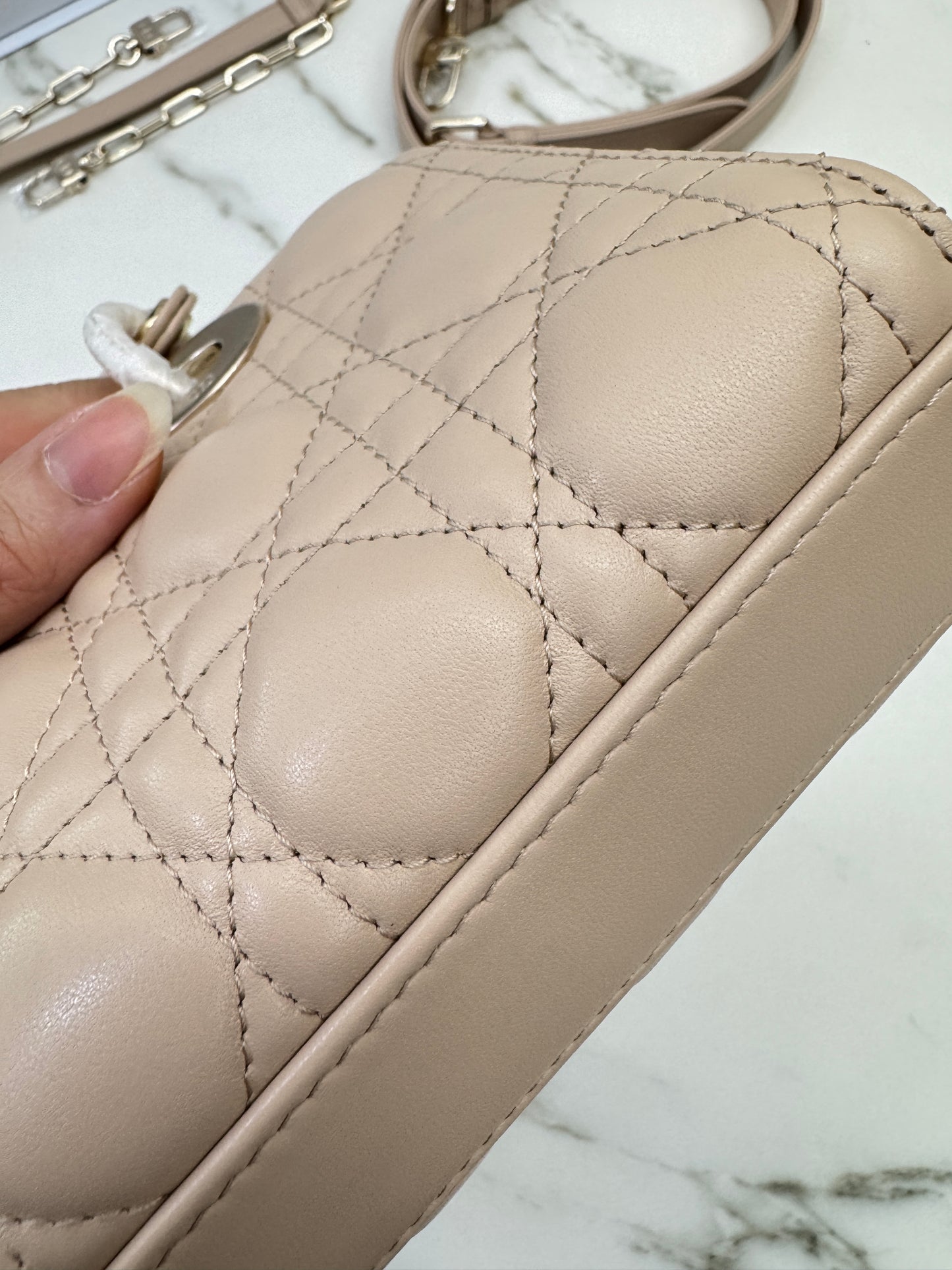 DIOR D-Joy Small 胭脂米 Powder Beige￼