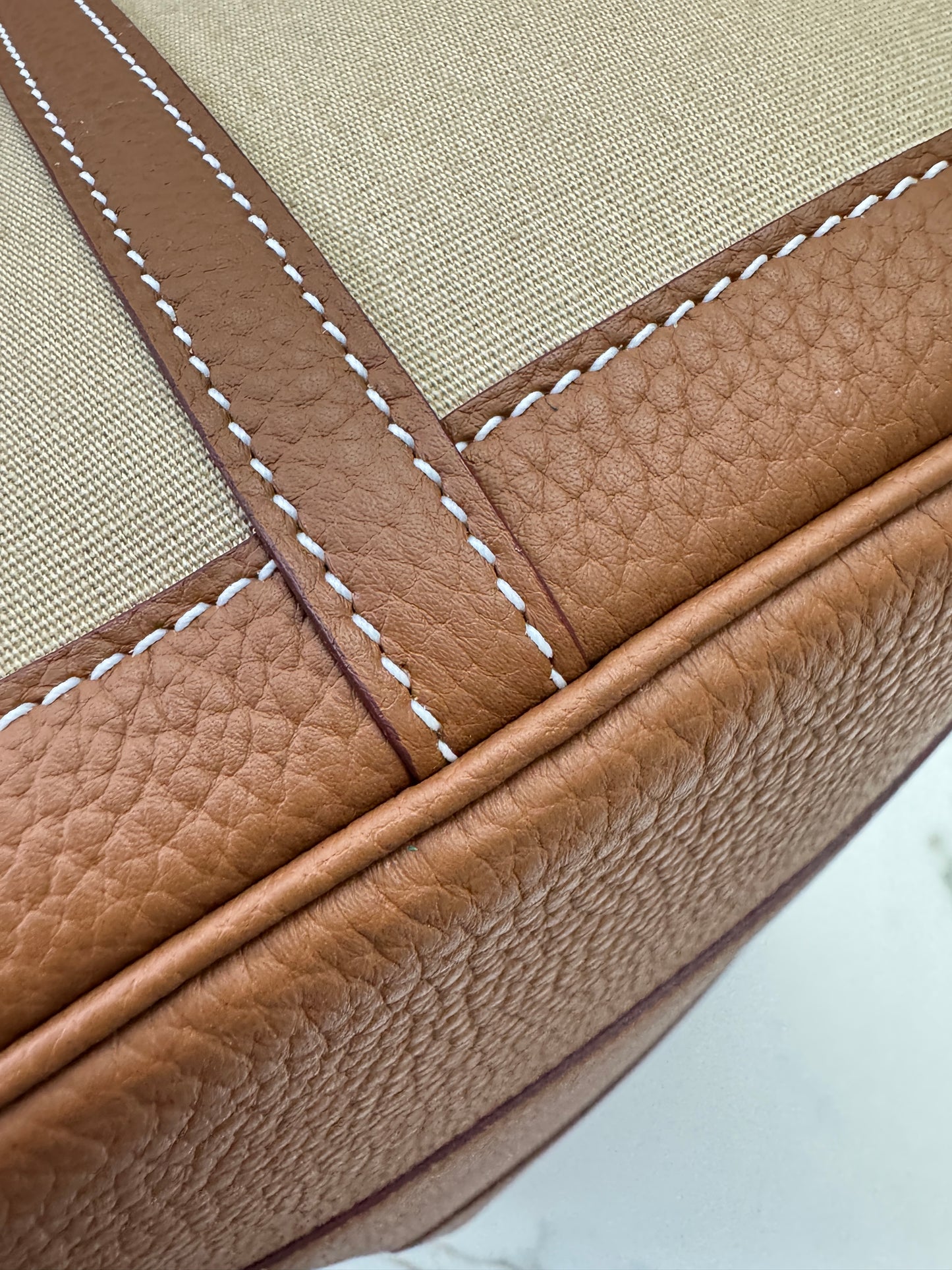 HERMES Garden Party 36 金棕拼風衣灰帆布 Negonda/ Canvas