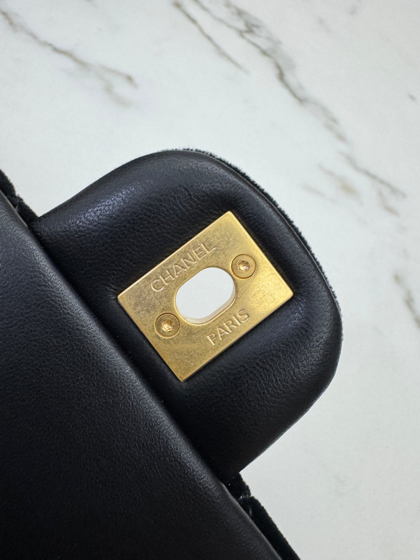 CHANEL 25K 蝴蝶結絲絨 Mini CF Top Handle