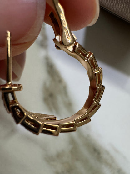 BVLGARI Serpenti 玫瑰金色滿鑽耳環